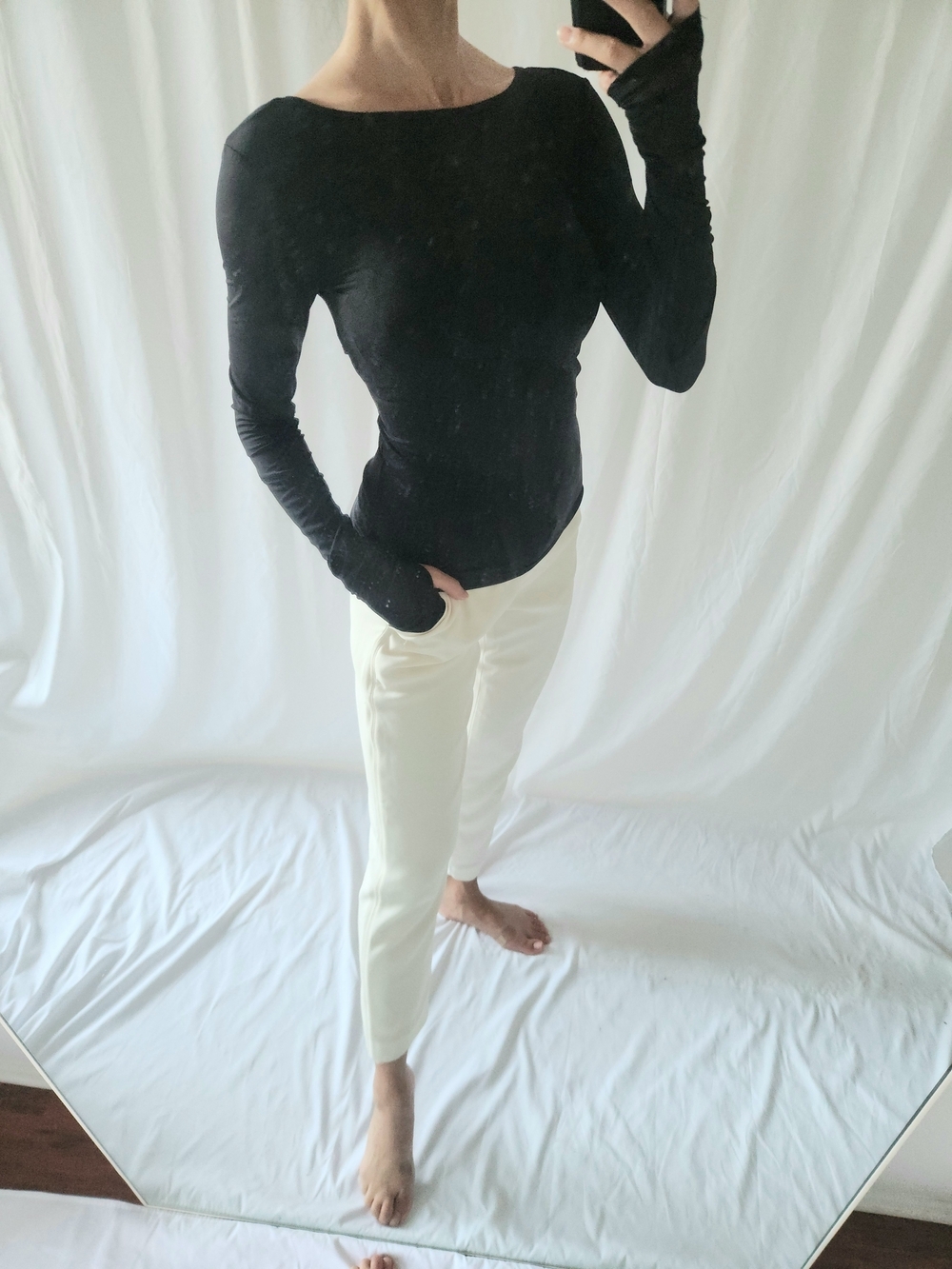 Forever 21 Black Long Sleeve Slim Tee